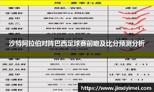 沙特阿拉伯对阵巴西足球赛前瞻及比分预测分析